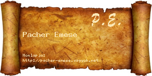 Pacher Emese névjegykártya
